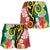Melanesian Vanuatu Tribal Boar Tusk Shorts for Women Tropical Plants and Namele Motifs - Polynesian Pride