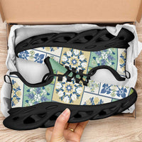 Mele Kalikimaka Hawaii Christmas Clunky Sneakers Omaomao Seamless Floral Motif - Polynesian Pride