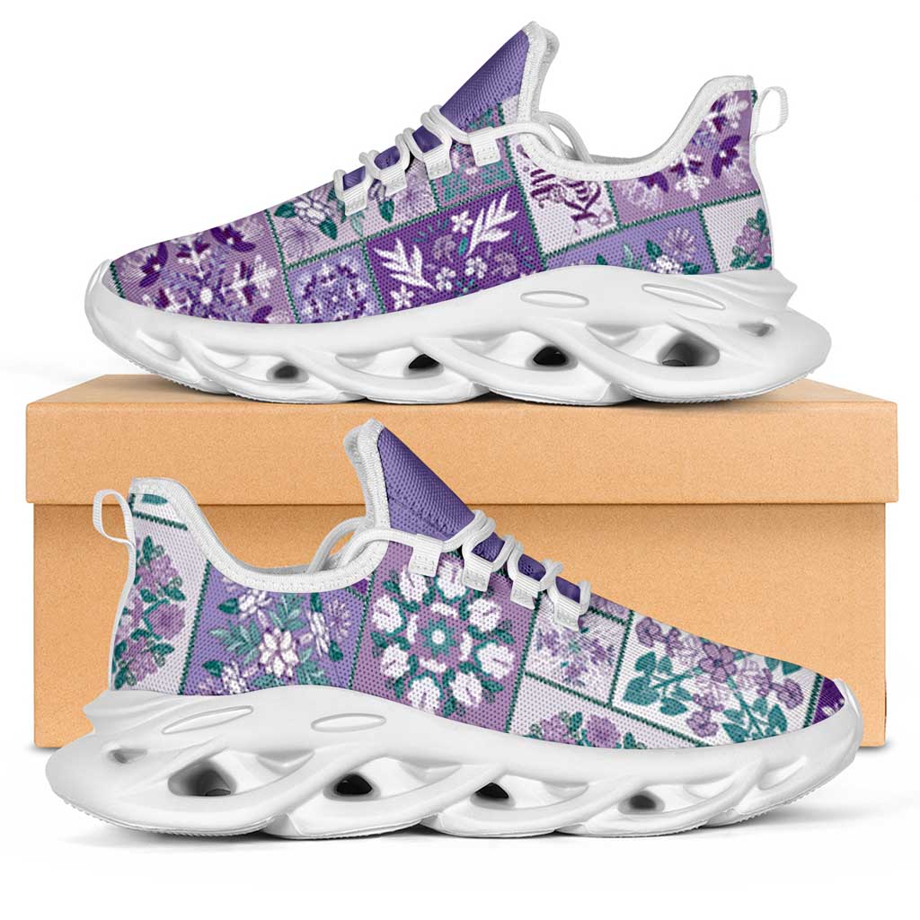 Mele Kalikimaka Hawaii Christmas Clunky Sneakers Poni Seamless Floral Motif - Polynesian Pride