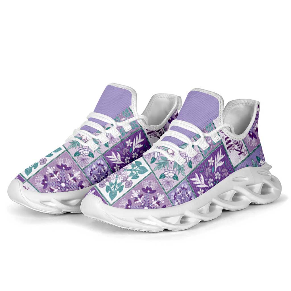 Mele Kalikimaka Hawaii Christmas Clunky Sneakers Poni Seamless Floral Motif - Polynesian Pride