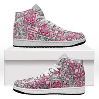 Mele Kalikimaka Hawaii Christmas High Sneakers AJ1 Akala Seamless Floral Motif LT9
