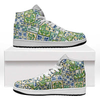 Mele Kalikimaka Hawaii Christmas High Sneakers AJ1 Omaomao Seamless Floral Motif LT9