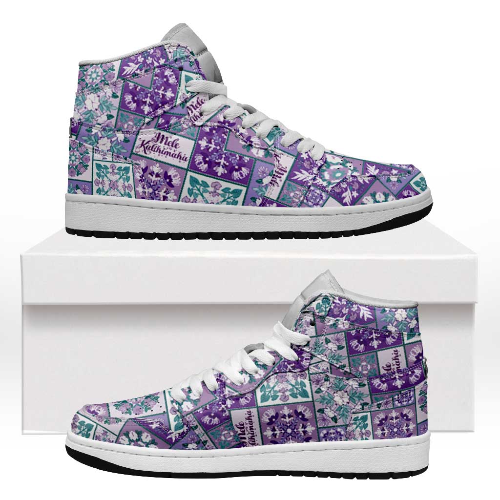 Mele Kalikimaka Hawaii Christmas High Sneakers AJ1 Poni Seamless Floral Motif LT9