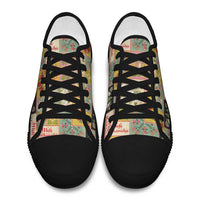 Mele Kalikimaka Hawaii Christmas Low Top Shoes Melemele Mama Seamless Floral Motif - Polynesian Pride