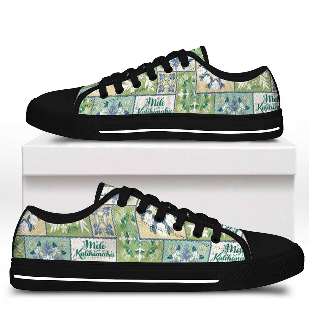 Mele Kalikimaka Hawaii Christmas Low Top Shoes Omaomao Seamless Floral Motif - Polynesian Pride