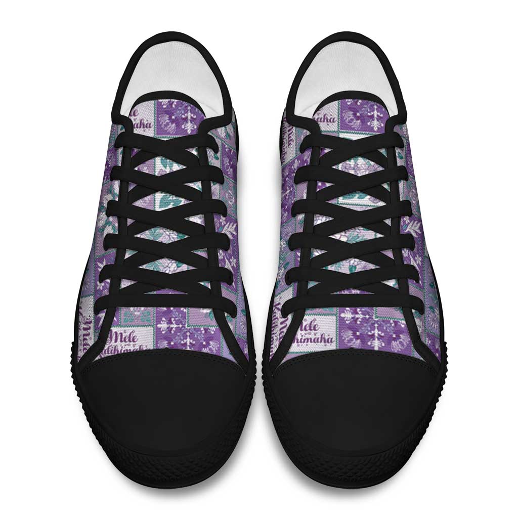 Mele Kalikimaka Hawaii Christmas Low Top Shoes Poni Seamless Floral Motif - Polynesian Pride