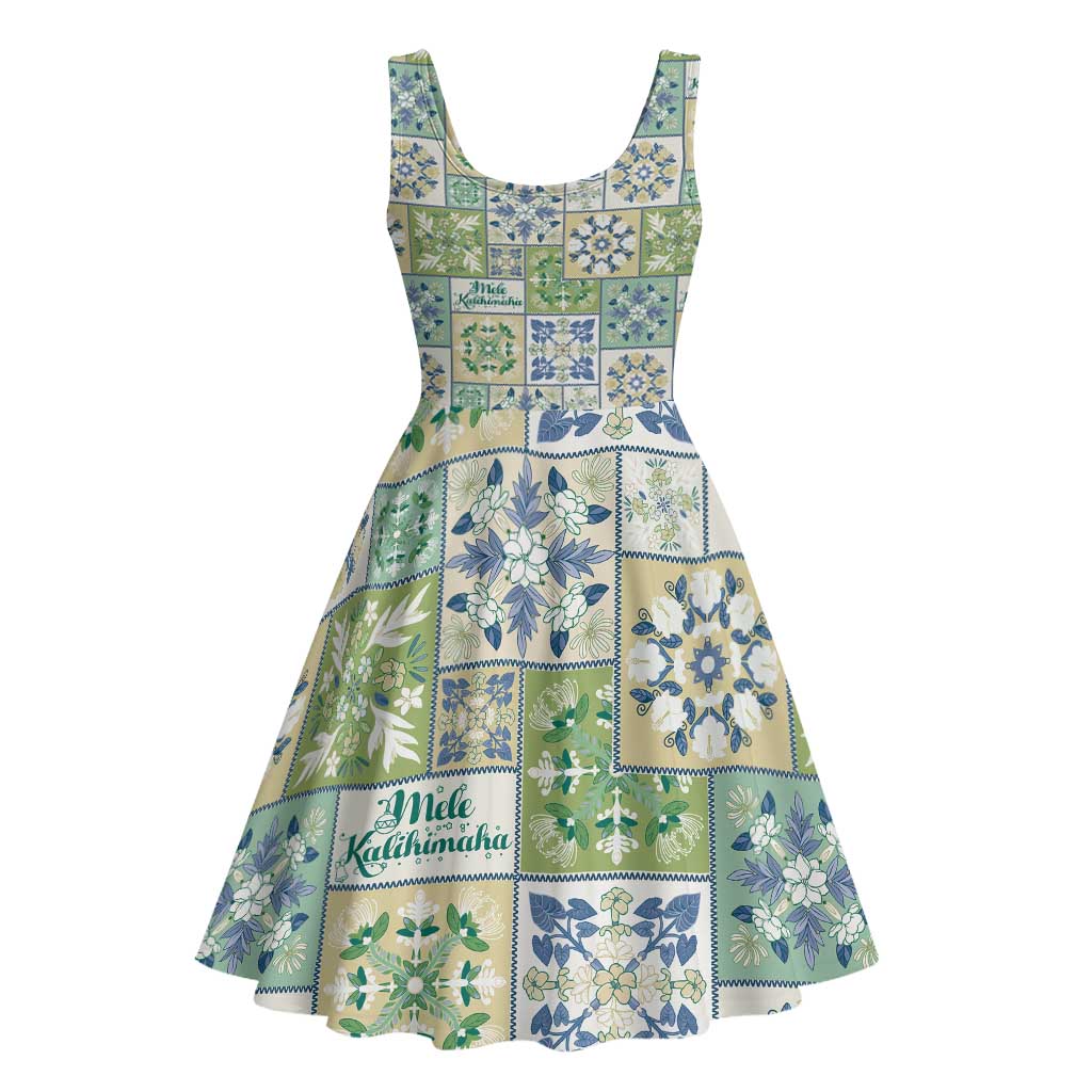 Mele Kalikimaka Hawaii Christmas Midi Dress Omaomao Seamless Floral Motif - Polynesian Pride