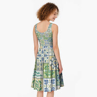 Mele Kalikimaka Hawaii Christmas Midi Dress Omaomao Seamless Floral Motif - Polynesian Pride