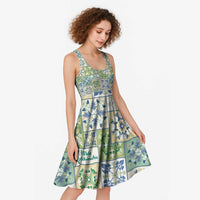 Mele Kalikimaka Hawaii Christmas Midi Dress Omaomao Seamless Floral Motif - Polynesian Pride