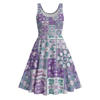 Mele Kalikimaka Hawaii Christmas Midi Dress Poni Seamless Floral Motif - Polynesian Pride