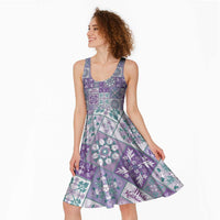 Mele Kalikimaka Hawaii Christmas Midi Dress Poni Seamless Floral Motif - Polynesian Pride