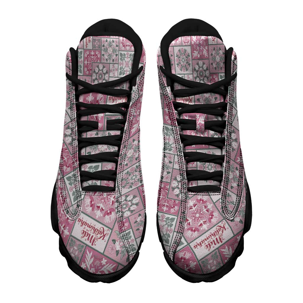 Mele Kalikimaka Hawaii Christmas Sneakers J13 Akala Seamless Floral Motif - Polynesian Pride