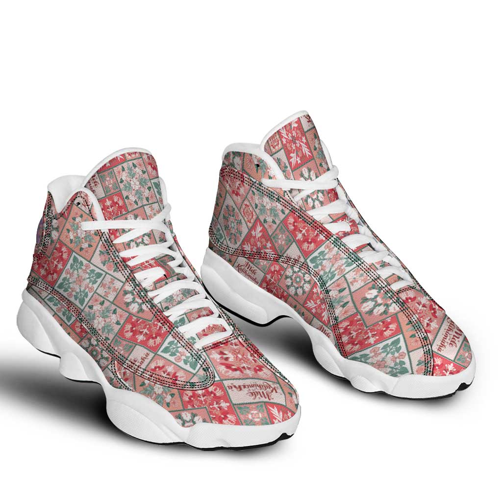 Mele Kalikimaka Hawaii Christmas Sneakers J13 Ulaula Seamless Floral Motif - Polynesian Pride