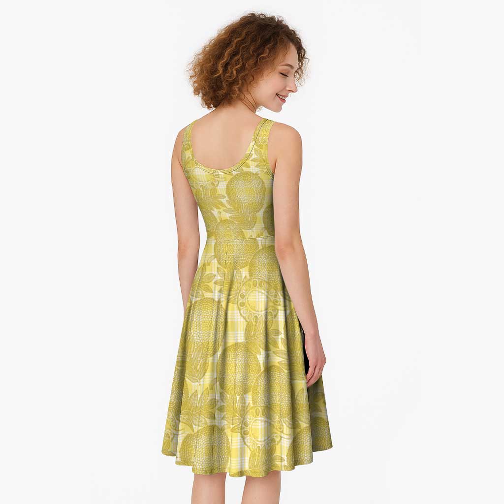 Melemele Hawaii Breadfruit Palaka Motifs Midi Dress