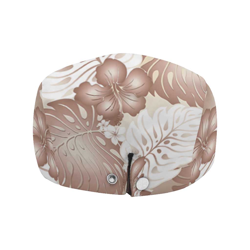 Mocha Mousse Aloha Hawaii Jeff Hat Monstera Hibiscus Plumeria Seamless Vibes - Polynesian Pride