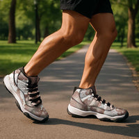 Mocha Mousse Aloha Hawaii Sneakers J11 Monstera Hibiscus Plumeria Seamless Vibes - Polynesian Pride