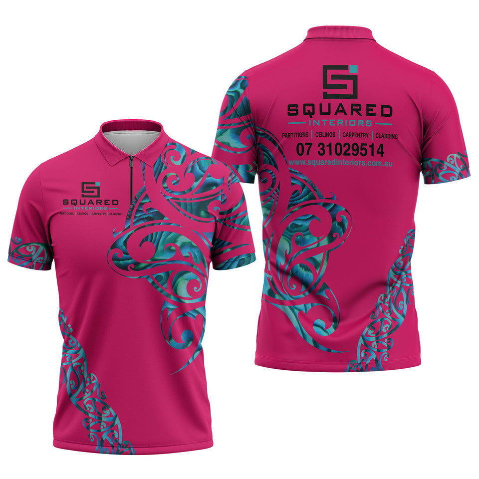 Customer Request - Storman Berryman - 08/10/26 - Pink Zipper Polo Shirt - LT9