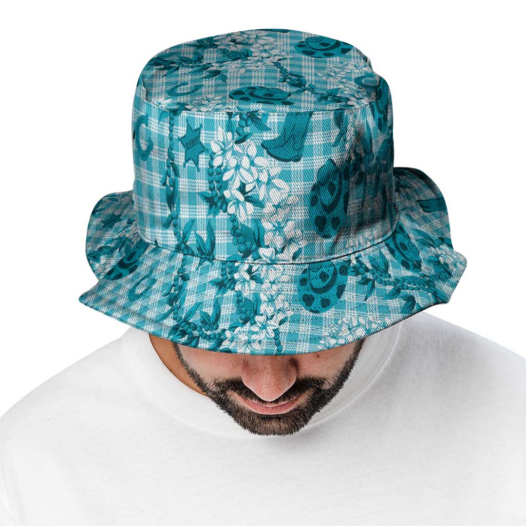 Mokihana Maile Ilima Leis Paniolo Palaka Bucket Hat Hawaiian Polu Opa Spirit - Polynesian Pride