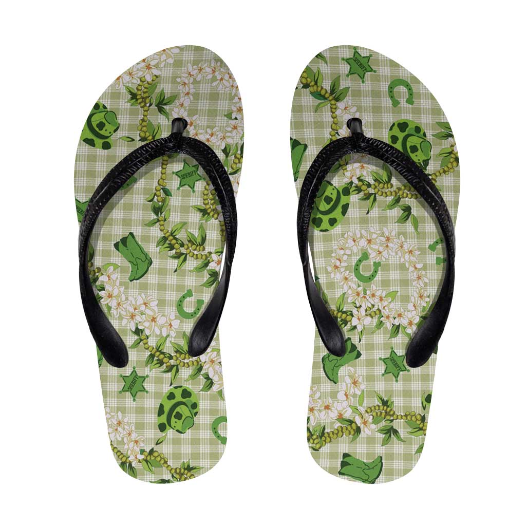 Mokihana Maile Ilima Leis Paniolo Palaka Flip Flops Hawaiian Omaomo Ala Spirit - Polynesian Pride