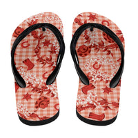 Mokihana Maile Ilima Leis Paniolo Palaka Flip Flops Hawaiian Ulaula Spirit - Polynesian Pride