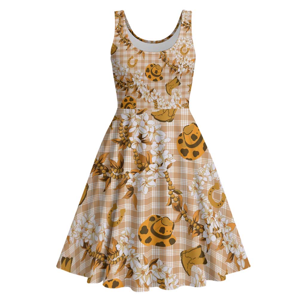 Mokihana Maile Ilima Leis Paniolo Palaka Midi Dress Hawaiian Kula Spirit - Polynesian Pride