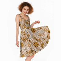 Mokihana Maile Ilima Leis Paniolo Palaka Midi Dress Hawaiian Kula Spirit - Polynesian Pride