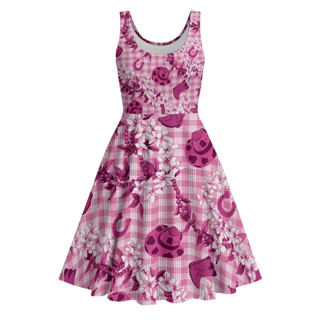 Mokihana Maile Ilima Leis Paniolo Palaka Midi Dress Hawaiian Omaomo Ulaula Spirit - Polynesian Pride