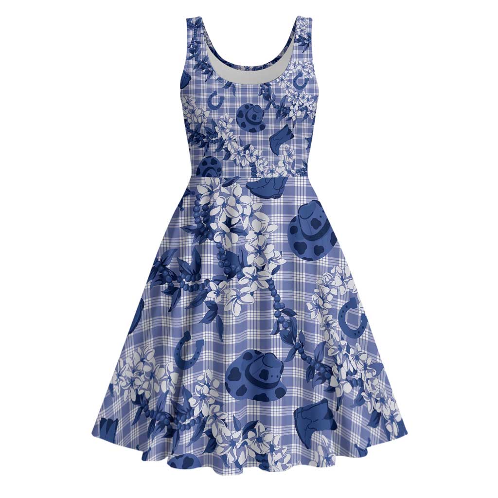 Mokihana Maile Ilima Leis Paniolo Palaka Midi Dress Hawaiian Polu Spirit - Polynesian Pride