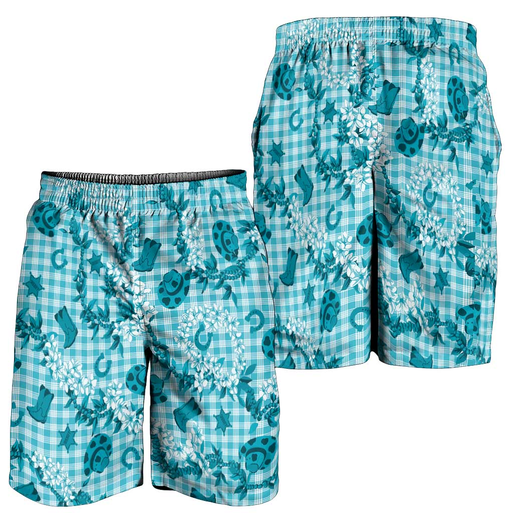 Mokihana Maile Ilima Leis Paniolo Palaka Shorts for Men Hawaiian Polu Opa Spirit - Polynesian Pride