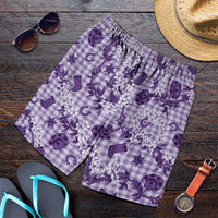 Mokihana Maile Ilima Leis Paniolo Palaka Shorts for Men Hawaiian Poni Spirit - Polynesian Pride