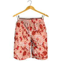 Mokihana Maile Ilima Leis Paniolo Palaka Shorts for Men Hawaiian Ulaula Spirit - Polynesian Pride