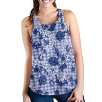 Mokihana Maile Ilima Leis Paniolo Palaka Women Racerback Tank Hawaiian Polu Spirit - Polynesian Pride