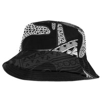 Monotone Polynesian Starfish Unique Pattern Bucket Hat LT01 One Size Black - Polynesian Pride