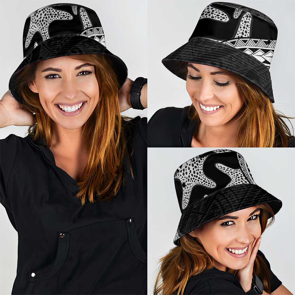 Monotone Polynesian Starfish Unique Pattern Bucket Hat LT01 - Polynesian Pride