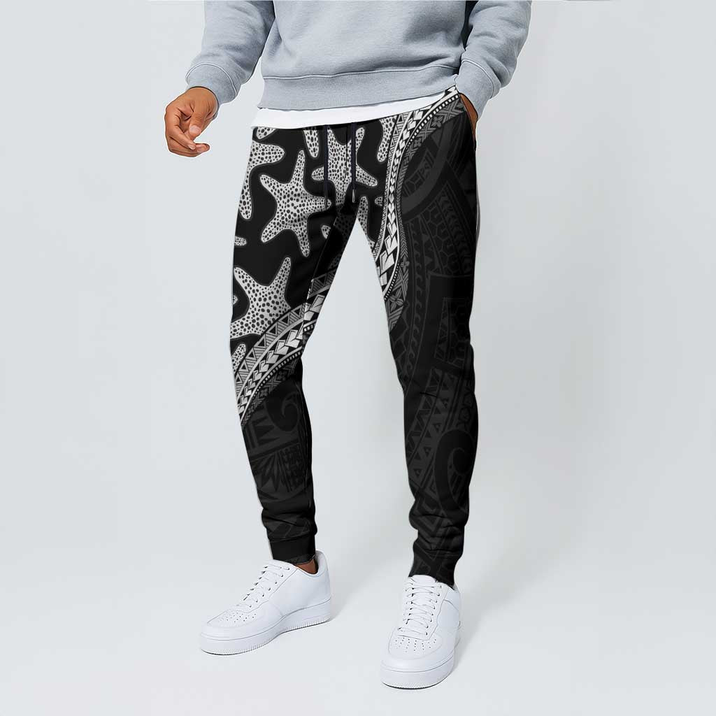Monotone Polynesian Starfish Unique Pattern Jogger Pants LT01 - Polynesian Pride