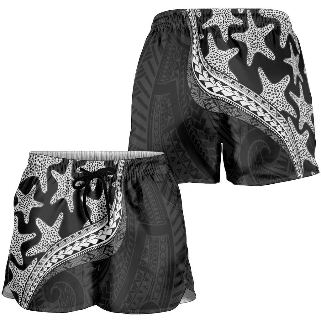 Monotone Polynesian Starfish Unique Pattern Shorts for Women LT01 - Polynesian Pride