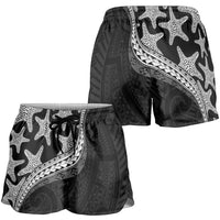 Monotone Polynesian Starfish Unique Pattern Shorts for Women LT01 - Polynesian Pride