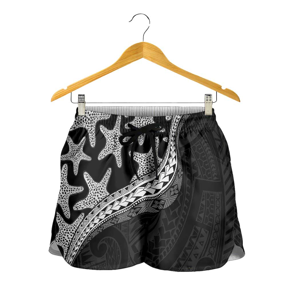 Monotone Polynesian Starfish Unique Pattern Shorts for Women LT01 - Polynesian Pride