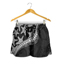 Monotone Polynesian Starfish Unique Pattern Shorts for Women LT01 - Polynesian Pride