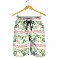 Monstera Tiare Plumeria Lei Pattern Shorts for Men Green Version
