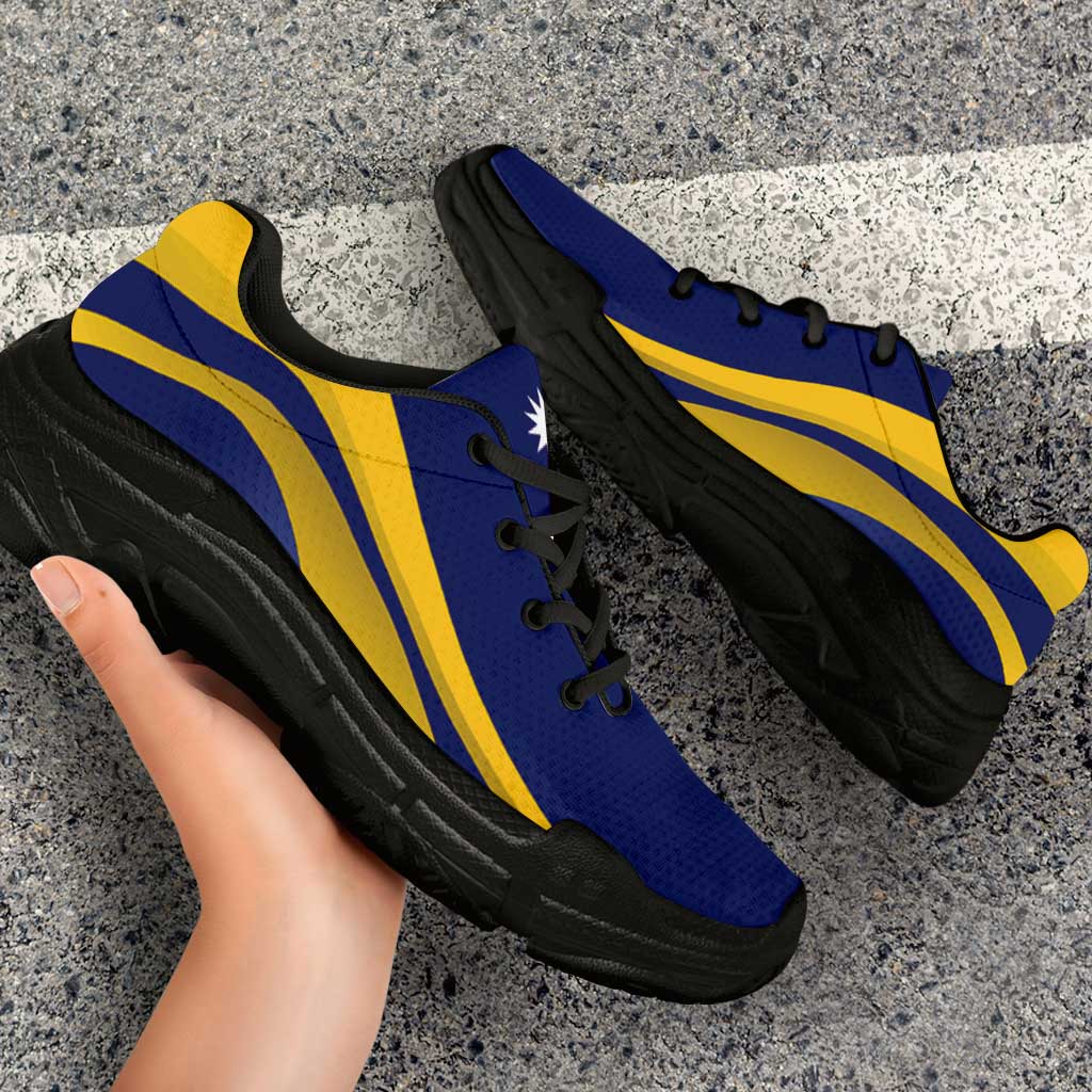 Nauru Chunky Sneakers Flag-Inspired Curve Style