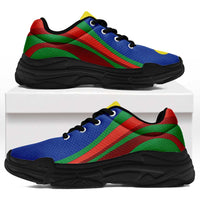 New Caledonia Chunky Sneakers Flag-Inspired Curve Style