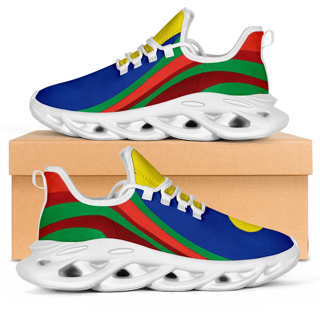 New Caledonia Clunky Sneakers Flag-Inspired Curve Style