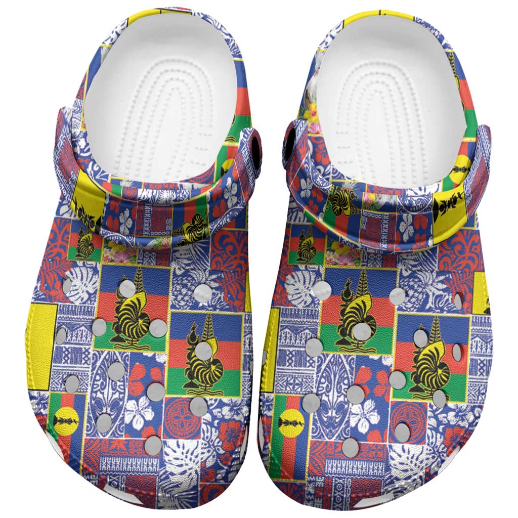 New Caledonia Joyeux Noel Clogs Shoes Pacific Patchwork Xmas Vibes - Polynesian Pride