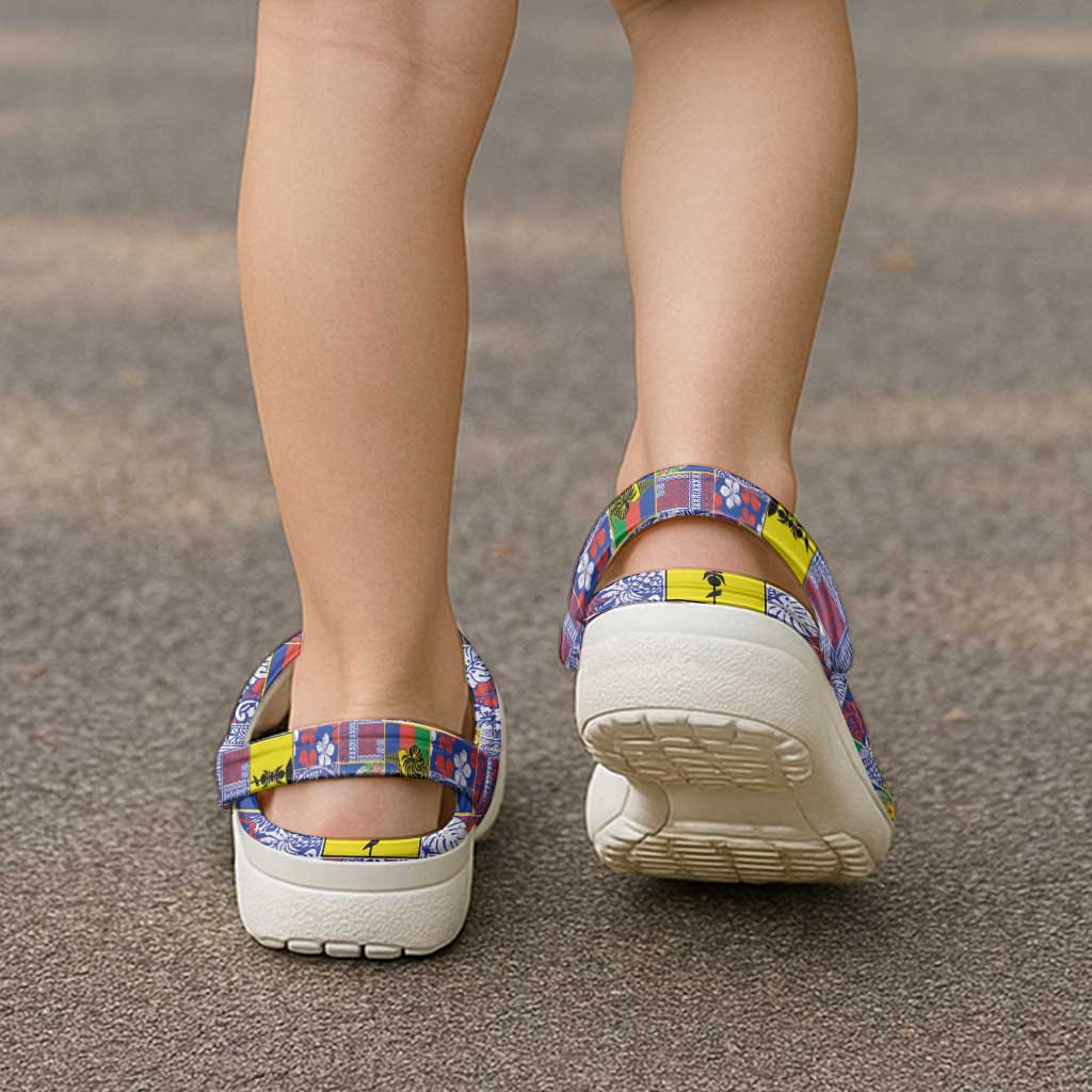 New Caledonia Joyeux Noel Clogs Shoes Pacific Patchwork Xmas Vibes - Polynesian Pride