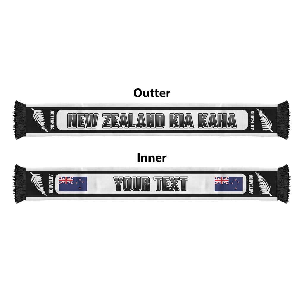 New Zealand 2026 Football Personalised Soccer Scarf Aotearoa Kia Kaha White Fern LT14 - Polynesian Pride
