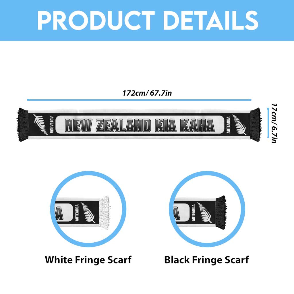 New Zealand 2026 Football Personalised Soccer Scarf Aotearoa Kia Kaha White Fern LT14 - Polynesian Pride
