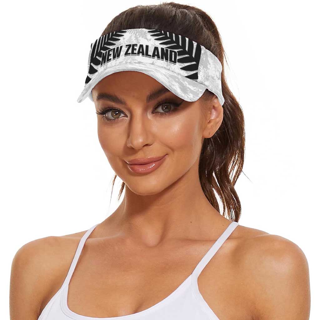 New Zealand 2026 Football Sun Visor Cap Aotearoa Kia Kaha Silver Fern White
