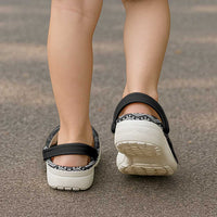 New Zealand Aotearoa Clogs Shoes Black Taniko Art Maori Pattern - Polynesian Pride