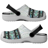 New Zealand Aotearoa Clogs Shoes With Paua Shell Kowhaiwhai Pattern - Polynesian Pride